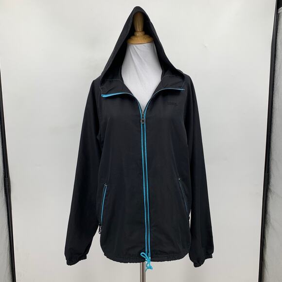 Quiksilver Jacket Womens S Small Black Full Zip Hooded Performance Lightweight - Picture 2 of 12